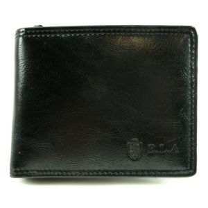 Other E.L.A Men's Bifold Wallet Synthetic Leather Black Plastic Short Wallet